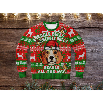 Dark Olive Green Beagle Bells | Ugly Xmas Sweater