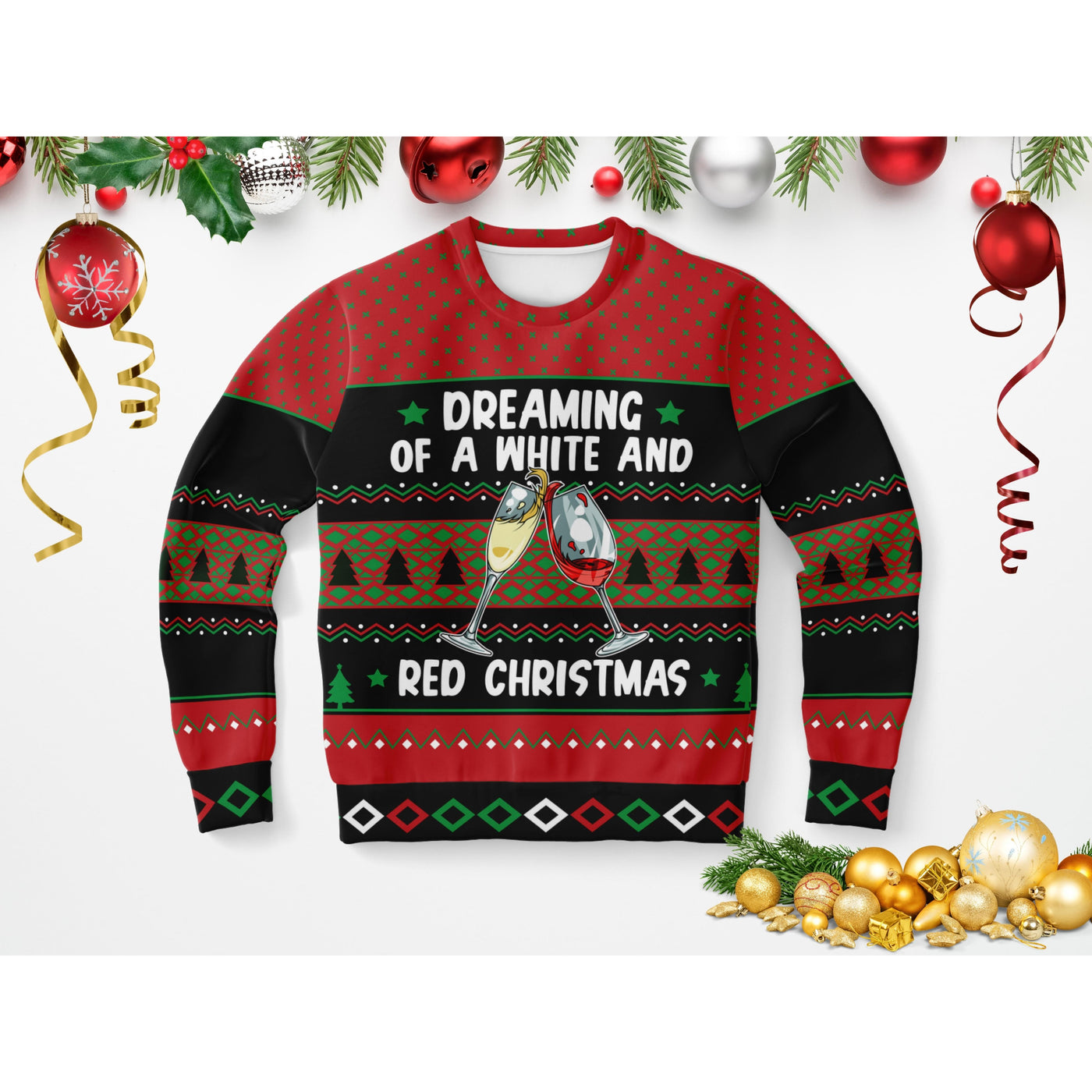 Lavender White and Red Christmas | Ugly Xmas Sweater