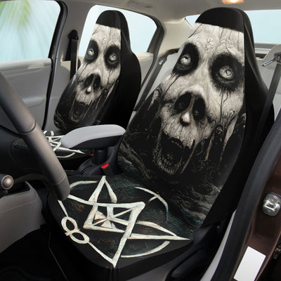 Gray Hells Mouth 2 Horror Art | Car Seat Covers