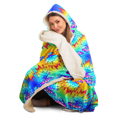 Dark Cyan hippie 15 Hooded Blanket-Frontside-Design_Template copy