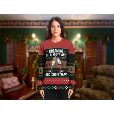 Dark Slate Gray White and Red Christmas | Ugly Xmas Sweater