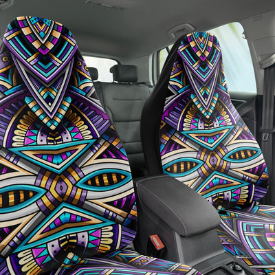 Dark Slate Gray Tribal Line Art 9 | Car Seat Covers
