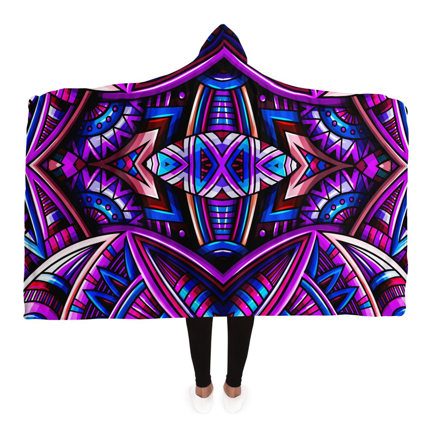 Black Festival Clothes Tribal Lines 7 | Hooded Blanket