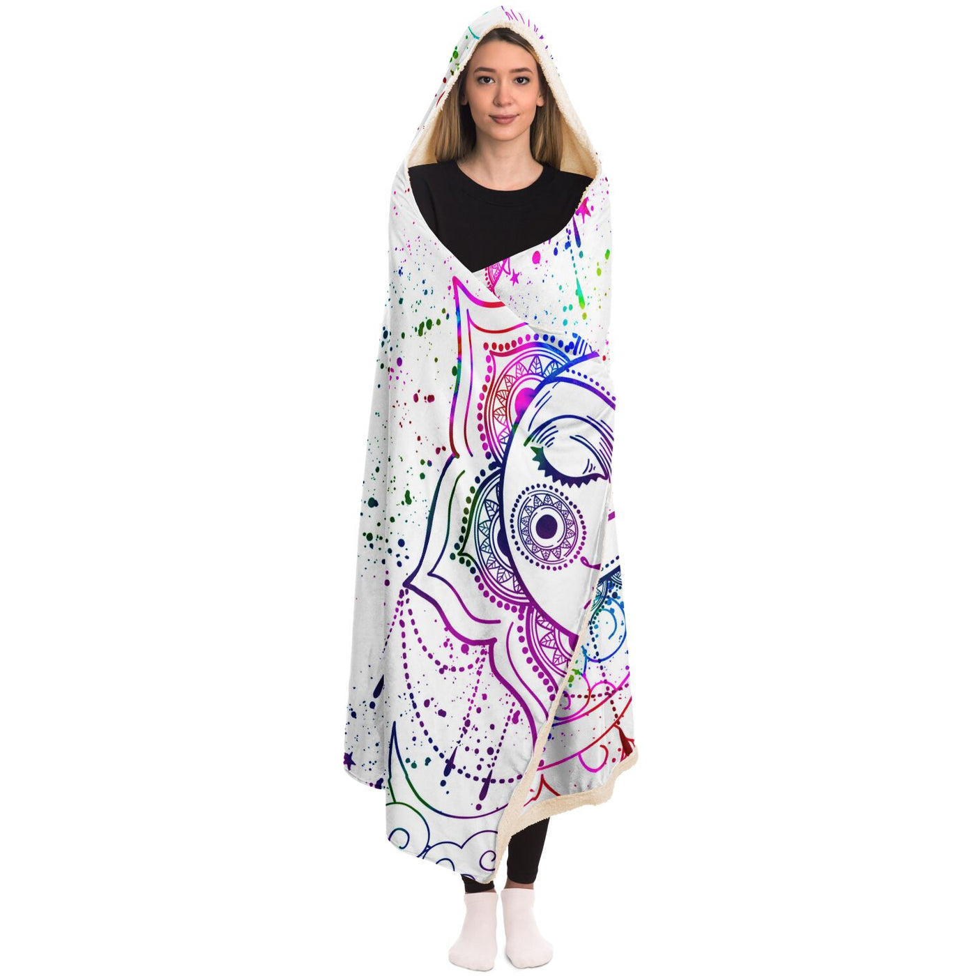 Light Gray hippie 13 Hooded Blanket-Frontside-Design_Template copy