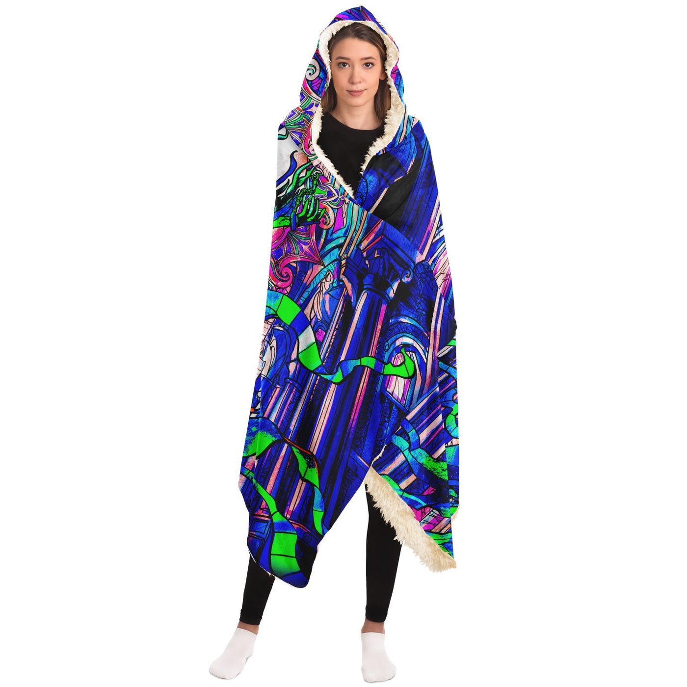 Midnight Blue The Neon Witch | Hooded Blanket