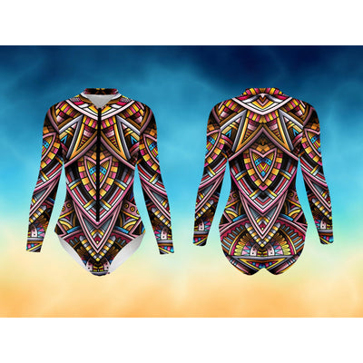 Wheat Tribal Line Art 6 | Bodysuit Long Sleeve