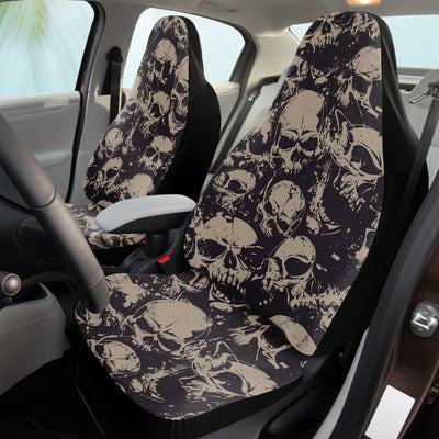 Black Brown Screaming Skulls Goth | Car Seat Covers