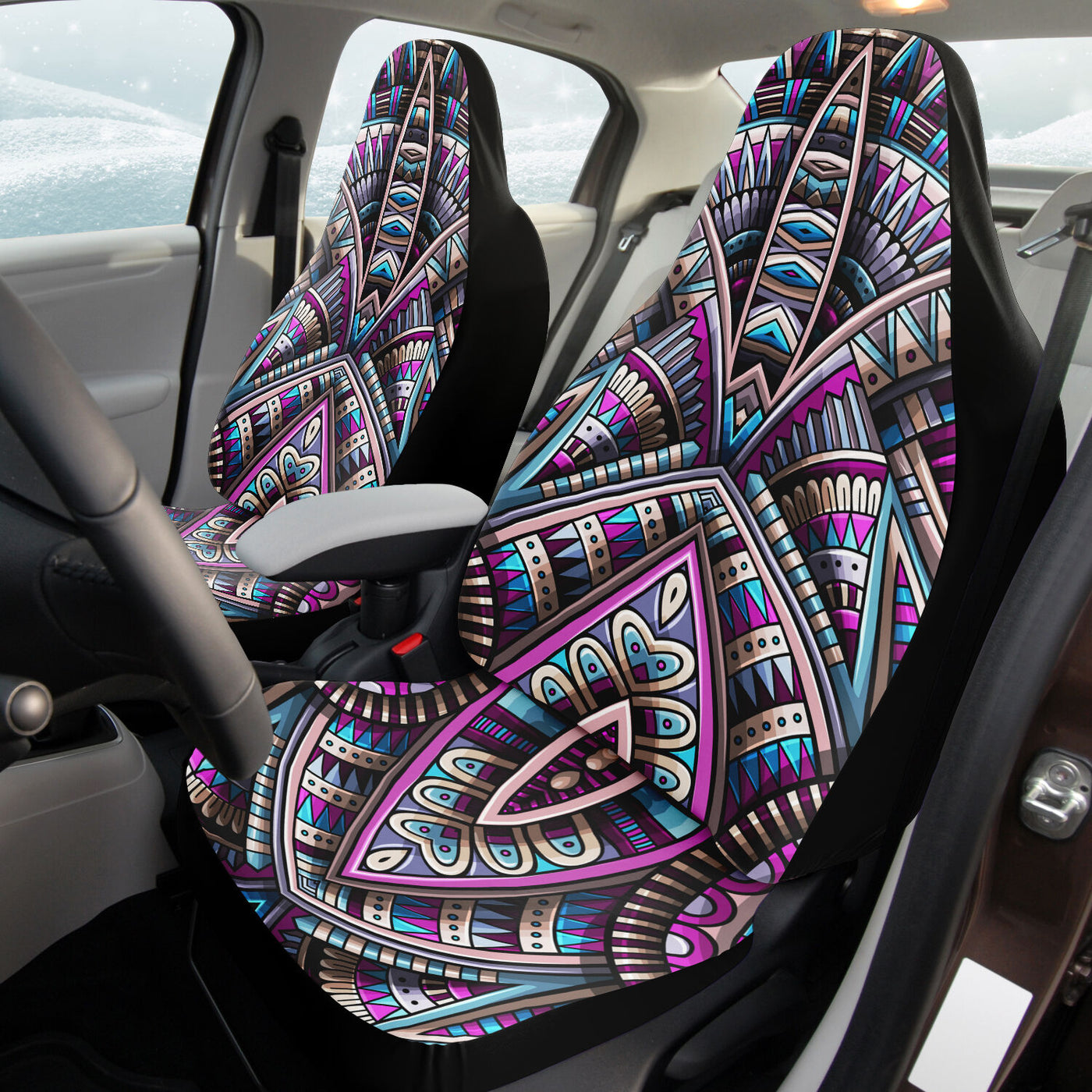 Thistle Tribal Line Art 8 | Car Seat Covers