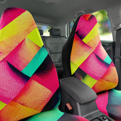 Dark Slate Gray Woven Tie Dye Pop Art 3 | Car Seat Covers