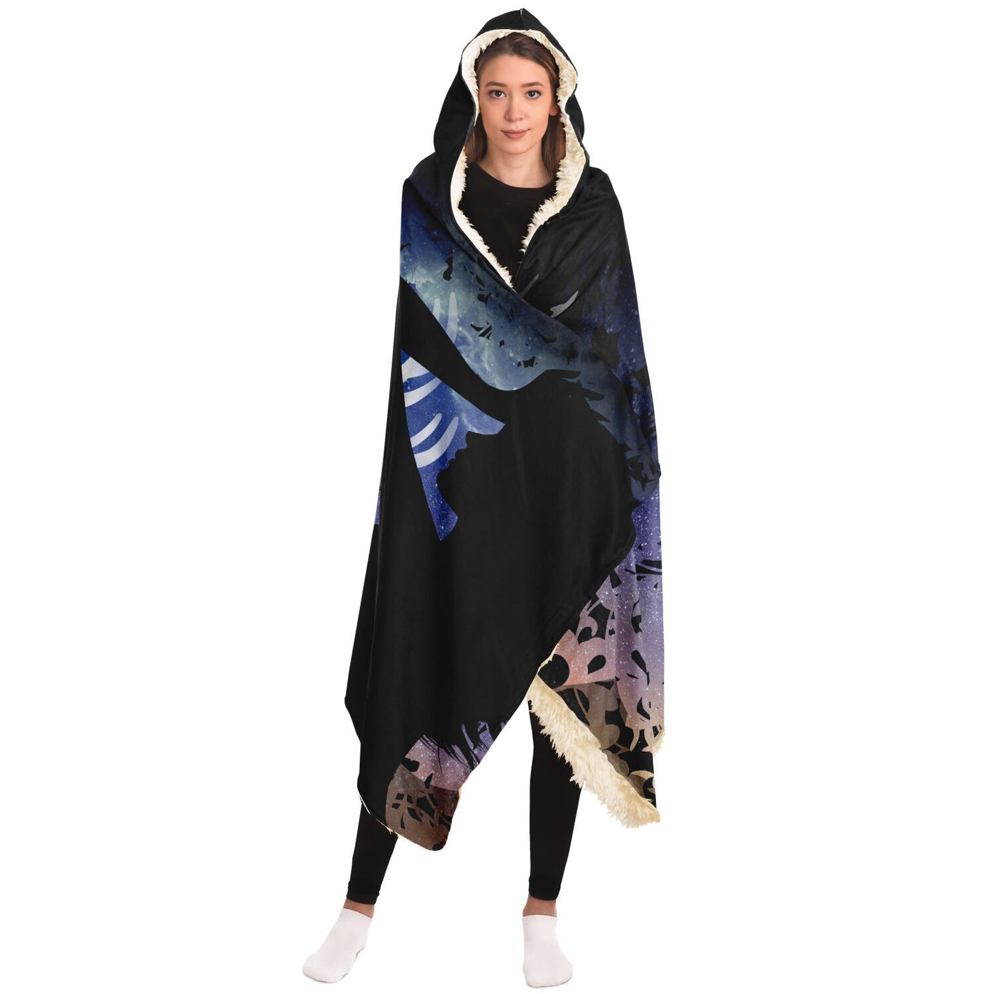 Black starry 5 Hooded Blanket-Frontside-Design_Template copy