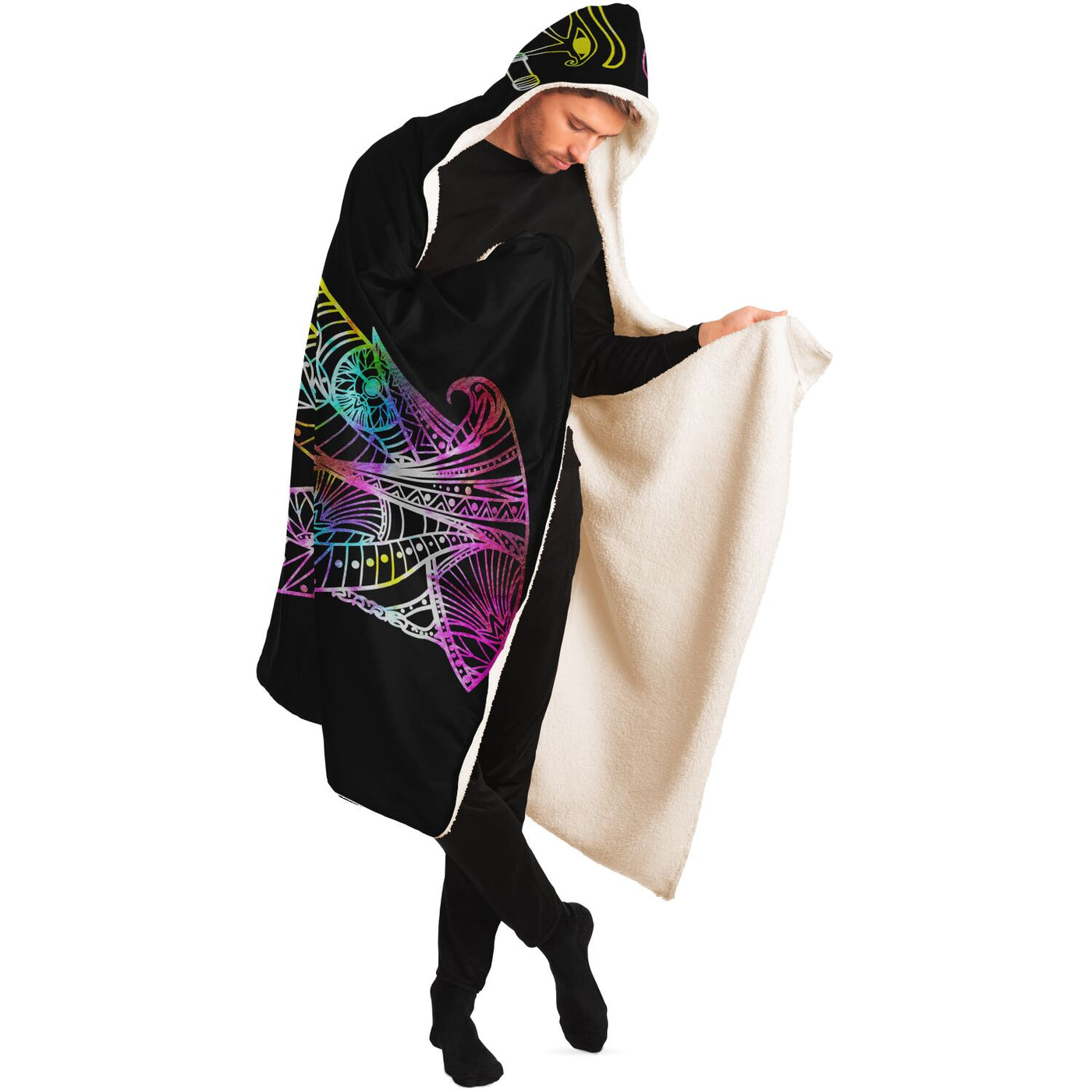 Gray egyptian 5 Hooded Blanket-Frontside-Design_Template copy