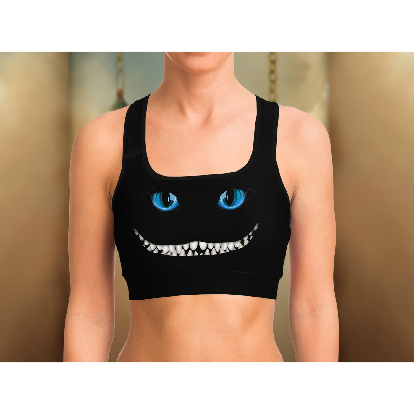 Rosy Brown Smiling Cat | Sports Bra