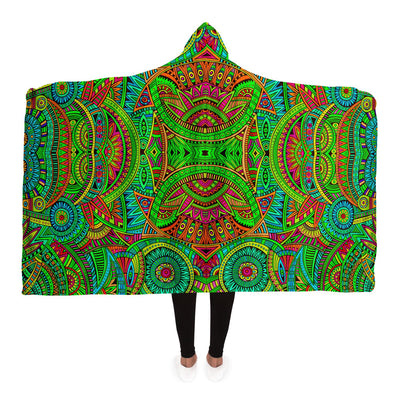Coral Festival Clothes Tribal Lines 22 | Hooded Blanket