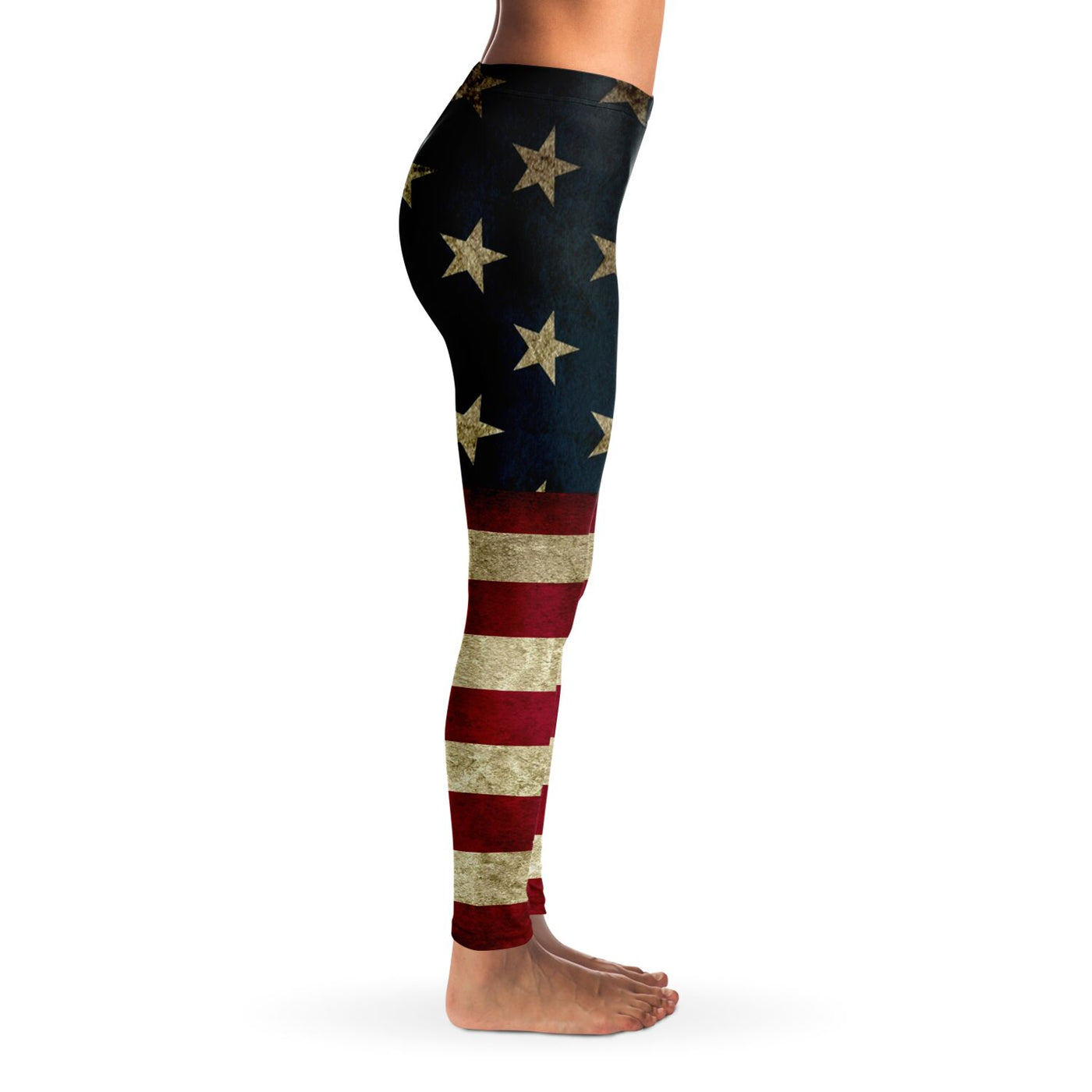Wheat Faded American Flag | Leggings
