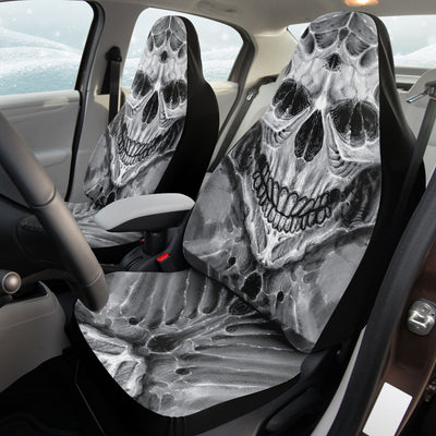 Dark Slate Gray Skull Faced Grin | Car Seat Covers