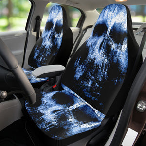 Black Grunge Skulls Blue Horror | Car Seat Covers