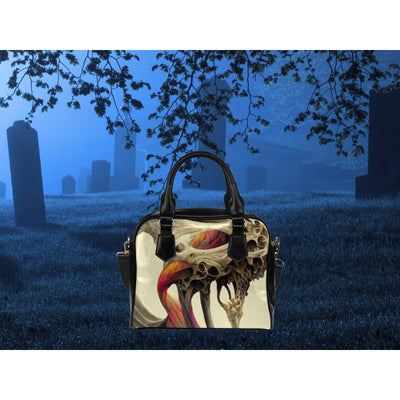 Dark Slate Gray Bone Monster 2 | Leather Shoulder Bag