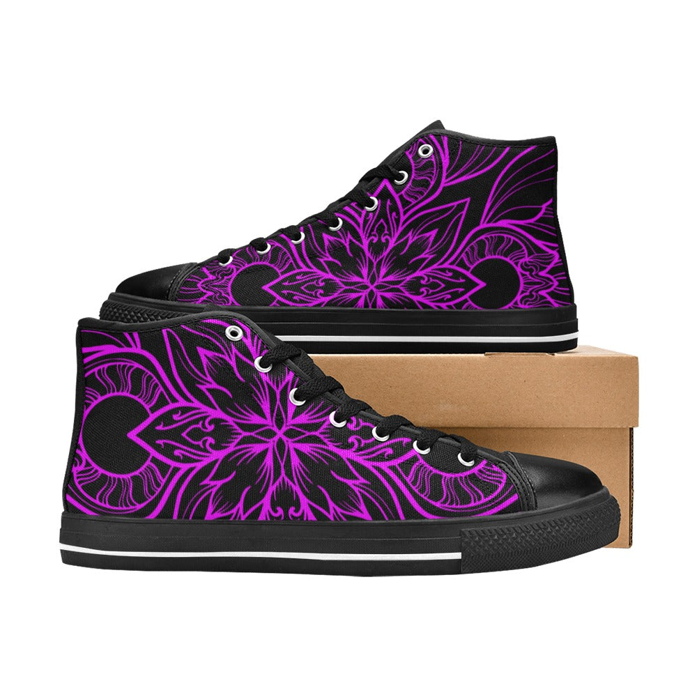 Pale Violet Red Purple Mandalay | Women's Classic High Top Canvas Shoes