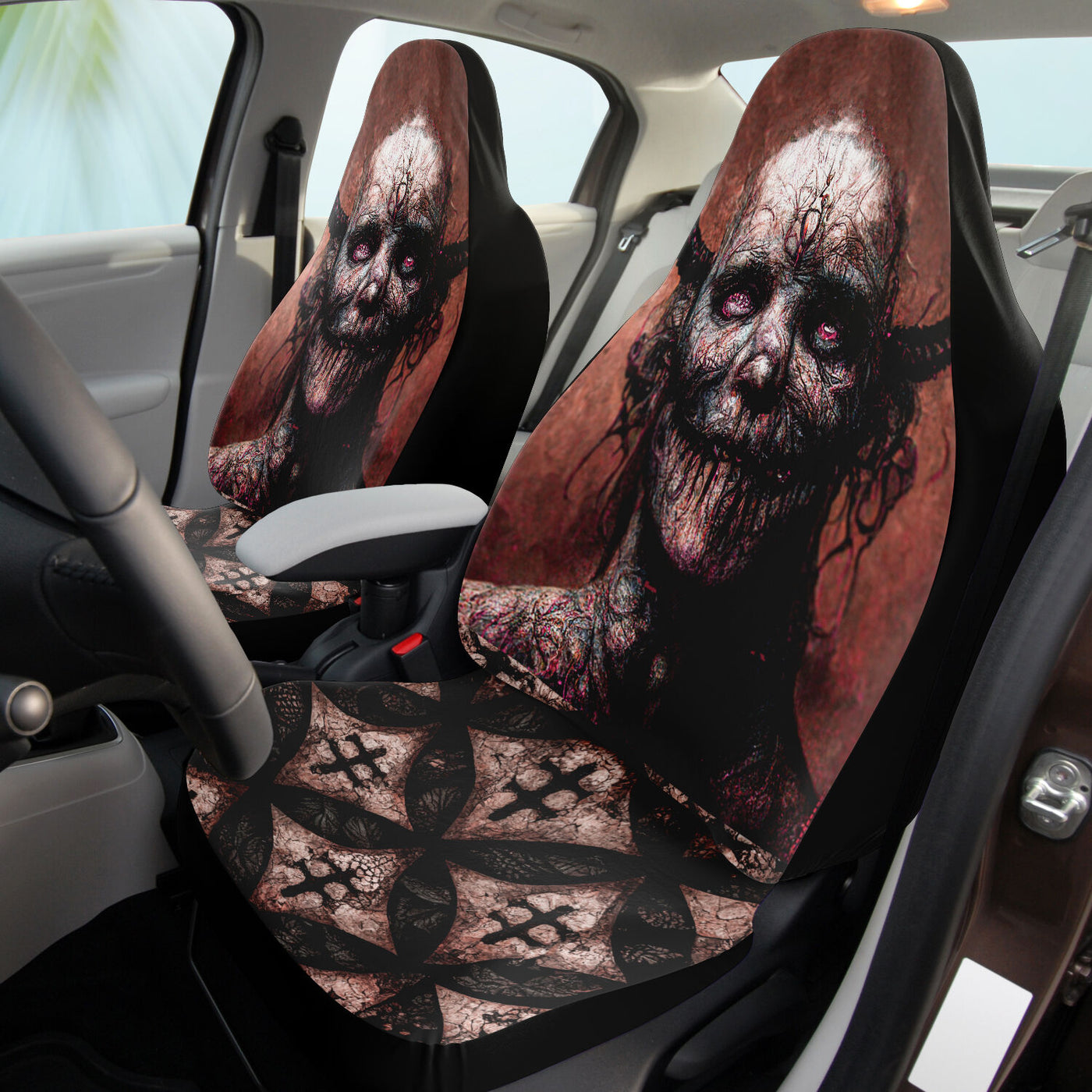 Black Demonic Horror Art | Car Seat Covers