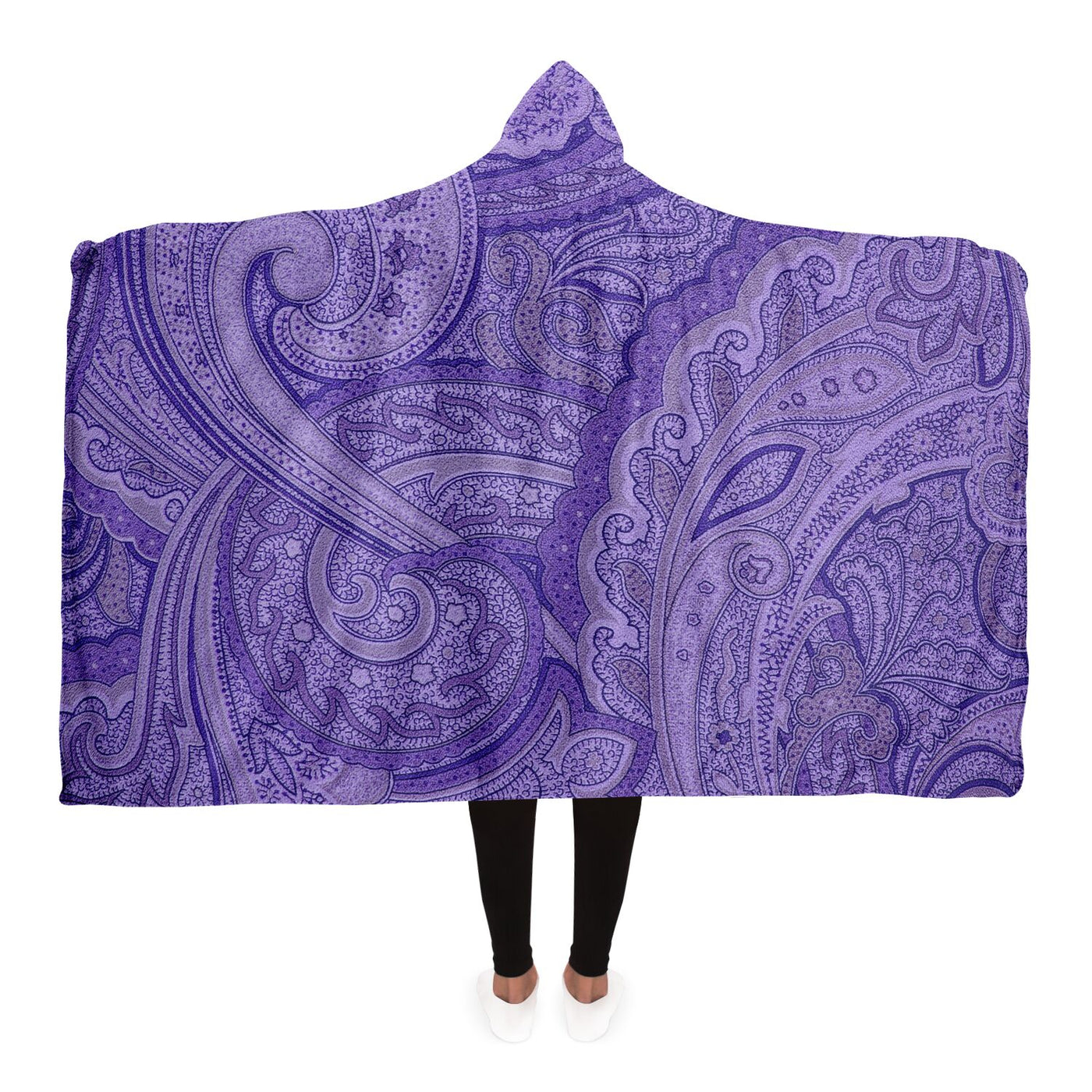 Slate Gray Old Boho Purple Pattern | Hooded Blanket