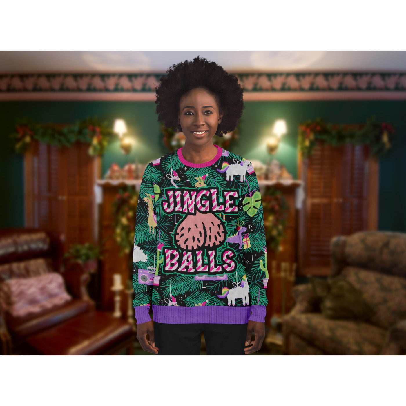 Dark Slate Gray Jingle Balls | Ugly Xmas Sweater