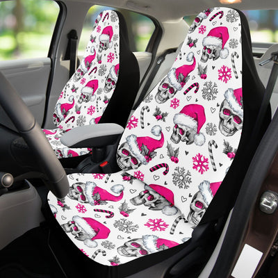 Light Gray Christmas Skulls & Candy | Car Seat Covers