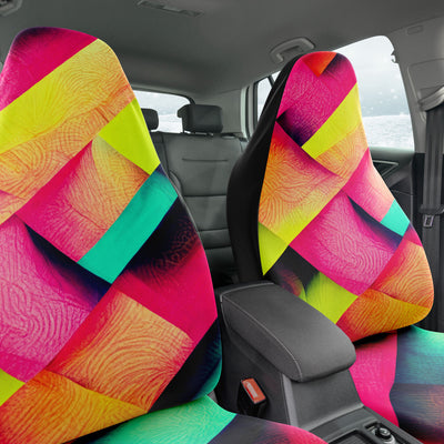 Maroon Woven Tie Dye Pop Art 3 | Car Seat Covers