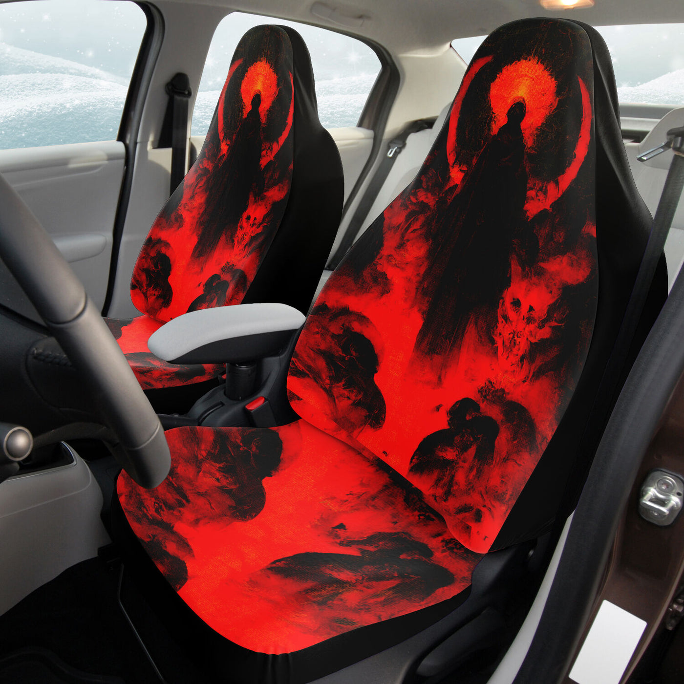 Light Coral Welcome To Hell Horror | Car Seat Covers