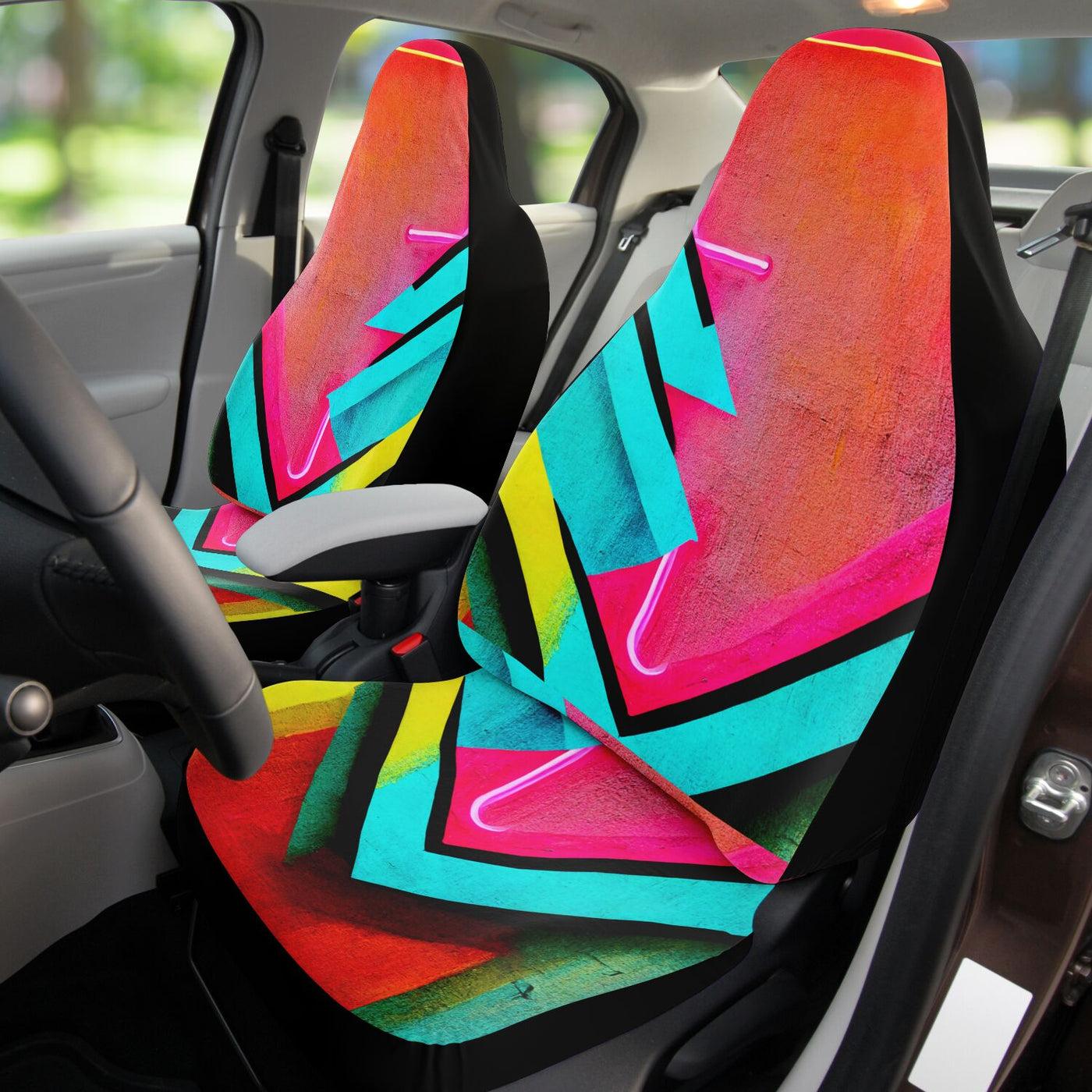 Light Coral Futuristic Neon 2 | Car Seat Covers