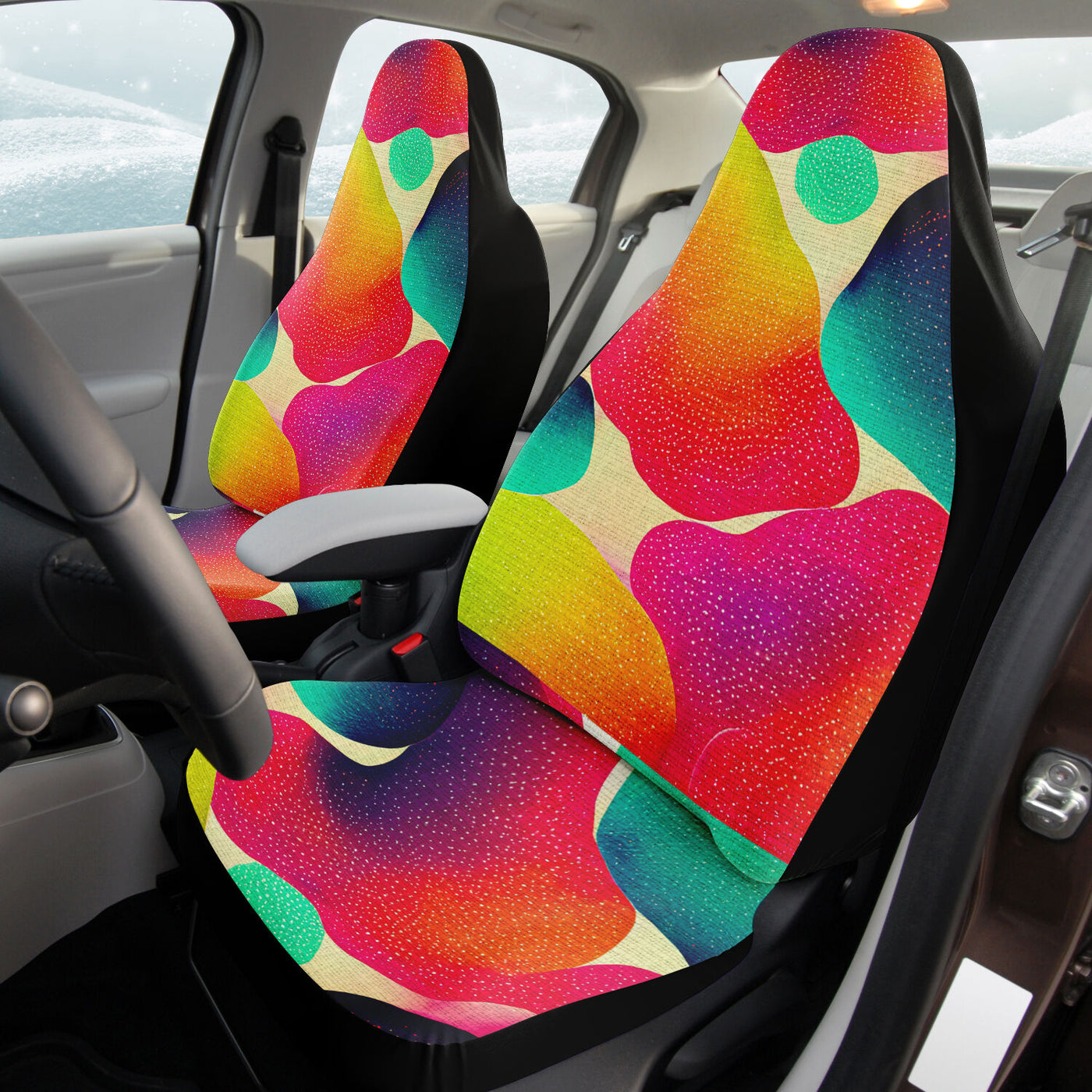 Light Coral Abstract Art Tie Dye | Car Seat Covers