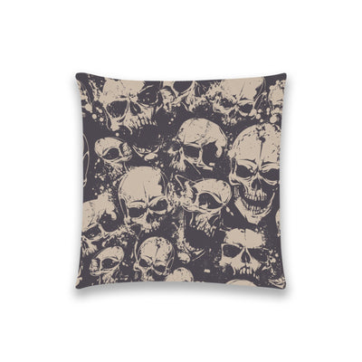 Dark Slate Gray Screaming Brown & Red Skulls | Pillow Case