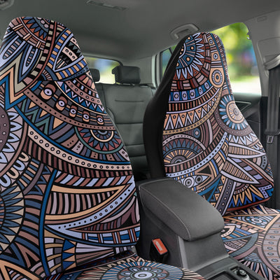 Dark Slate Gray Tribal Line Art 2 Pastel | Car Seat Covers