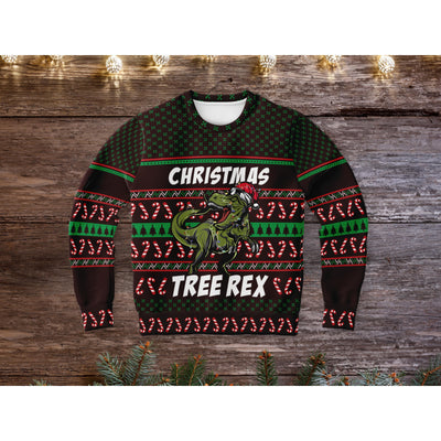 Dark Slate Gray Tree Rex | Ugly Xmas Sweater