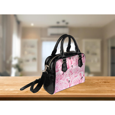 Rosy Brown Pink Flamingo | Leather Shoulder Bag