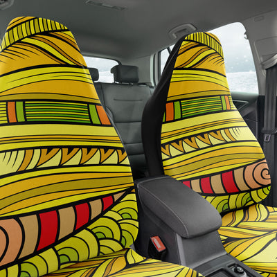 Dark Slate Gray Tribal Line Art 3 | Car Seat Covers