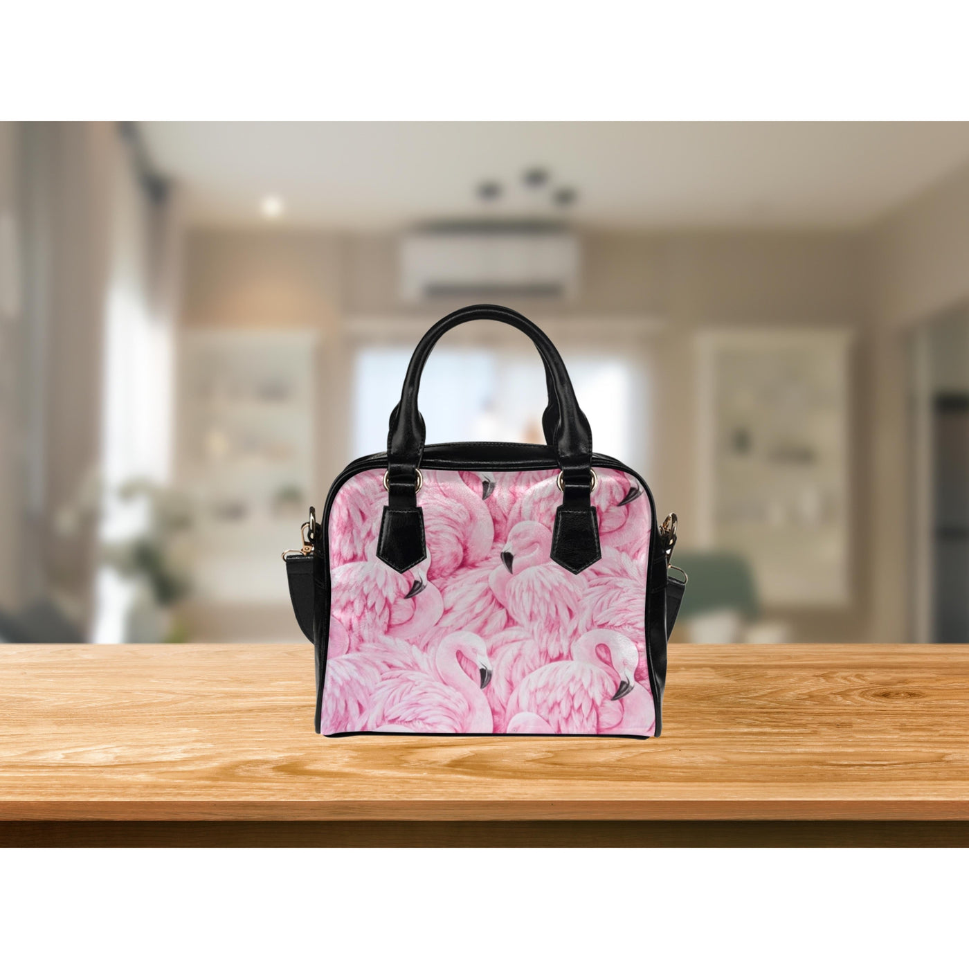 Rosy Brown Pink Flamingo | Leather Shoulder Bag