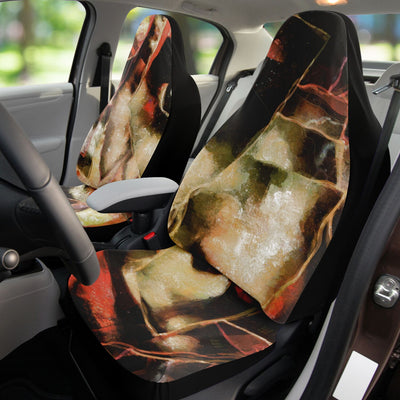 Black Horror Art Collage Face | Car Seat Covers