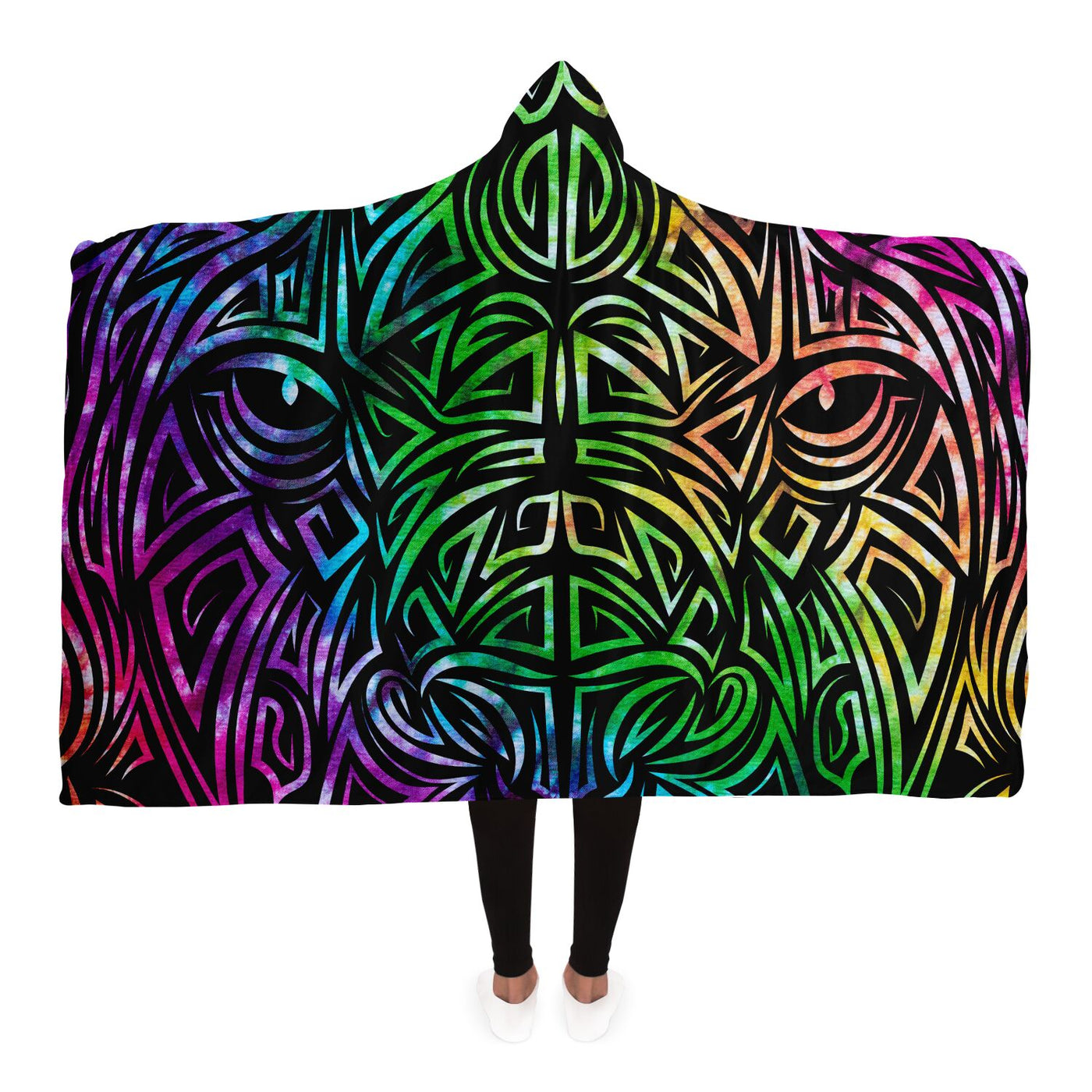 Rosy Brown lion 3 Hooded Blanket-Frontside-Design_Template copy