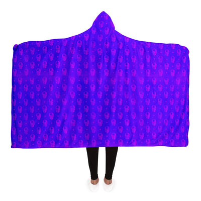 Blue Violet skulls inverted Hooded Blanket-Frontside-Design_Template copy