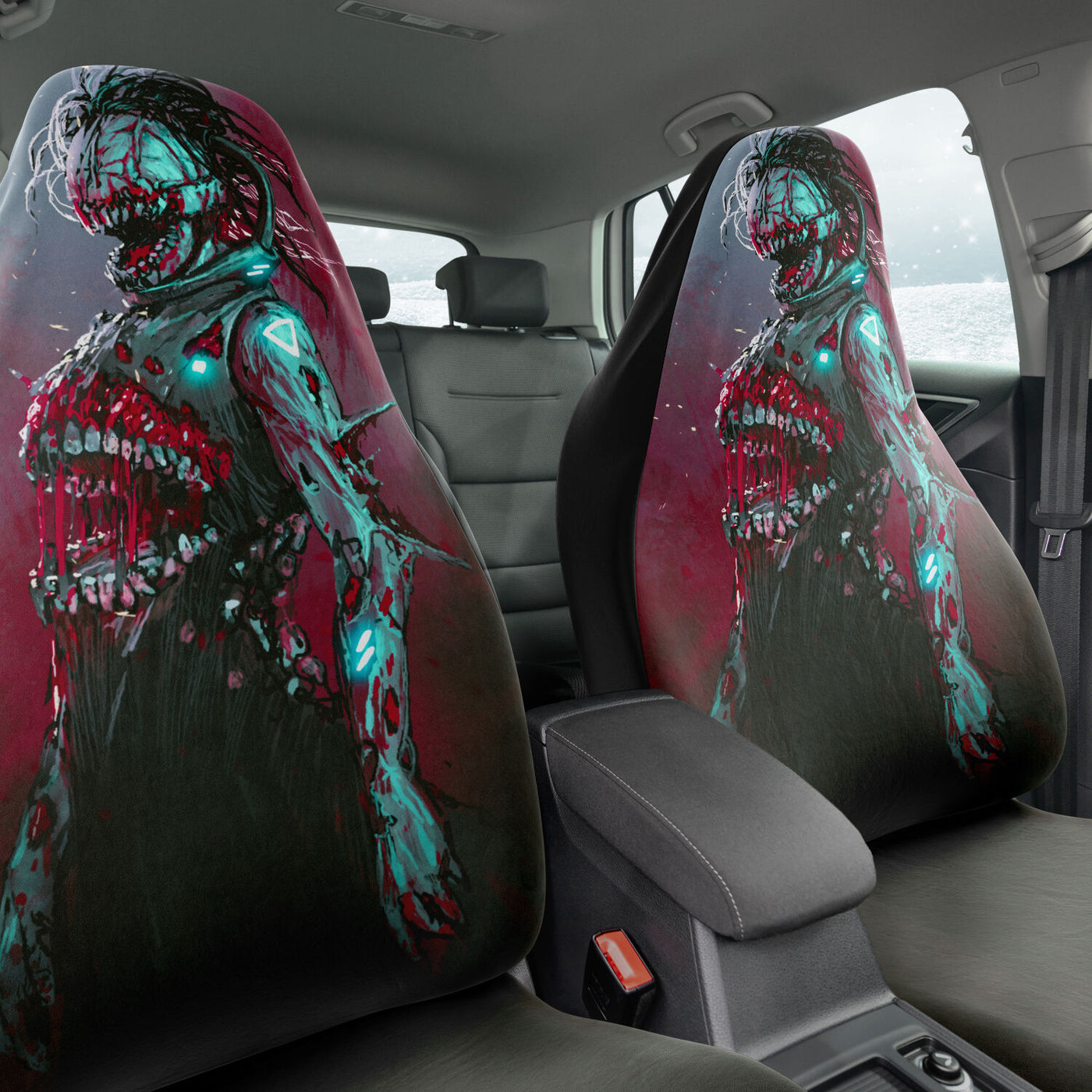 Dark Slate Gray Horror Decor Halloween | Car Seat Covers