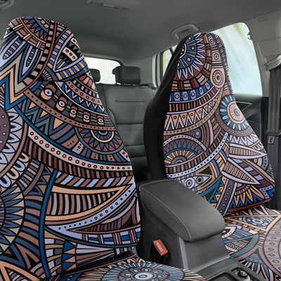 Dark Slate Gray Tribal Line Art 2 Pastel | Car Seat Covers