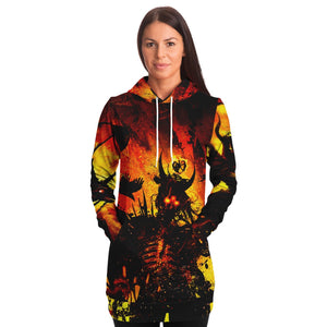 Coral The Demonic Takeover | Fashion Longline Hoodie