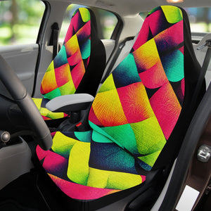 Dark Salmon Woven Tie Dye Pop Art 4 | Car Seat Covers