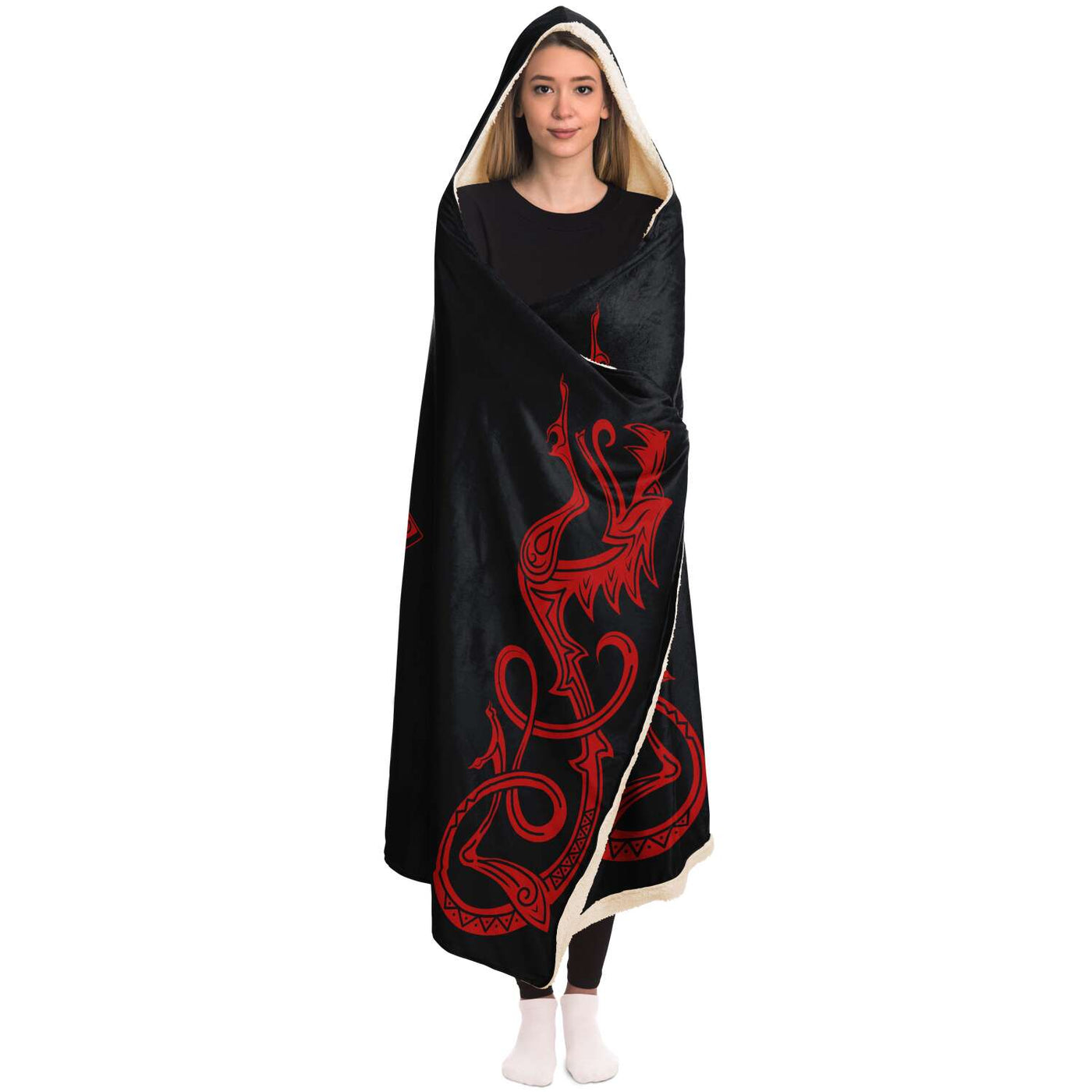 Rosy Brown Viking Warrior | Hooded Blanket