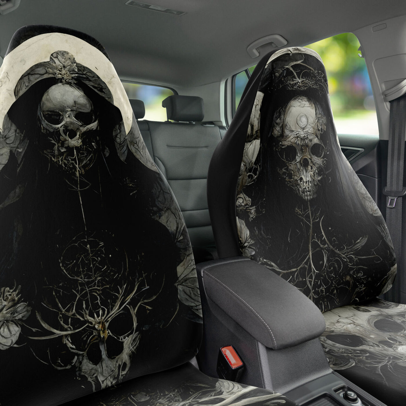 Dark Slate Gray Skull Throne 3 Horror Art Goth | Car Seat Covers