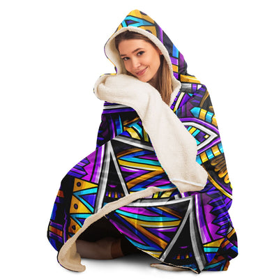 Wheat Festival Clothes Tribal Lines 8 | Hooded Blanket