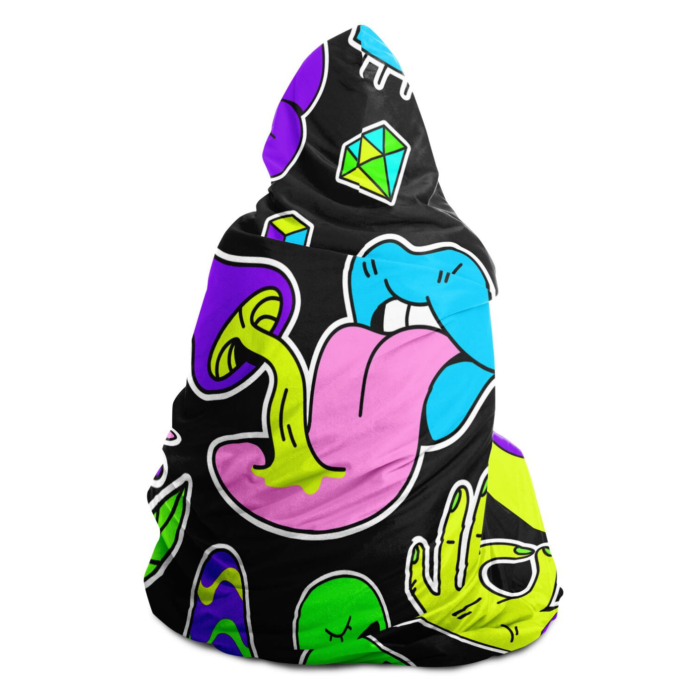 Black hippie 5 Hooded Blanket-Frontside-Design_Template copy