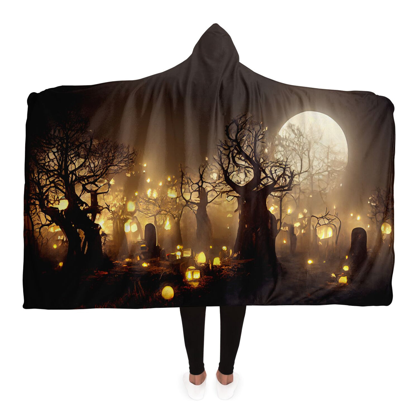 Black ai forest 3 Hooded Blanket-Frontside-Design_Template copy