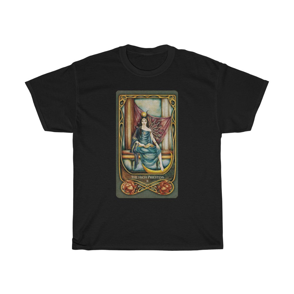 Dark Slate Gray The High Priestess Tarot Card | T-Shirt