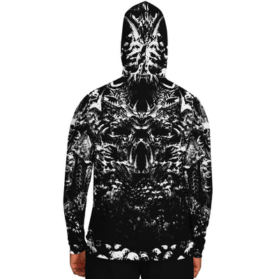 Light Gray Skull Art Skull And Bones Sweatshirt | Athletic Hoodie
